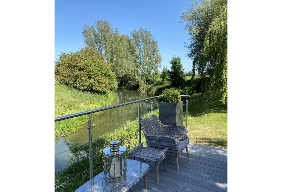 Deck next to river